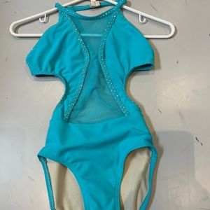 Teal costume with custom rinestoning